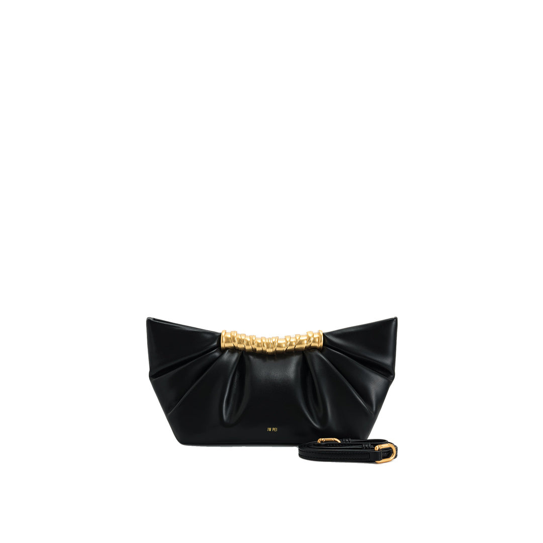 JW PEI Leia Pleated Clutch - Black by JW PEI