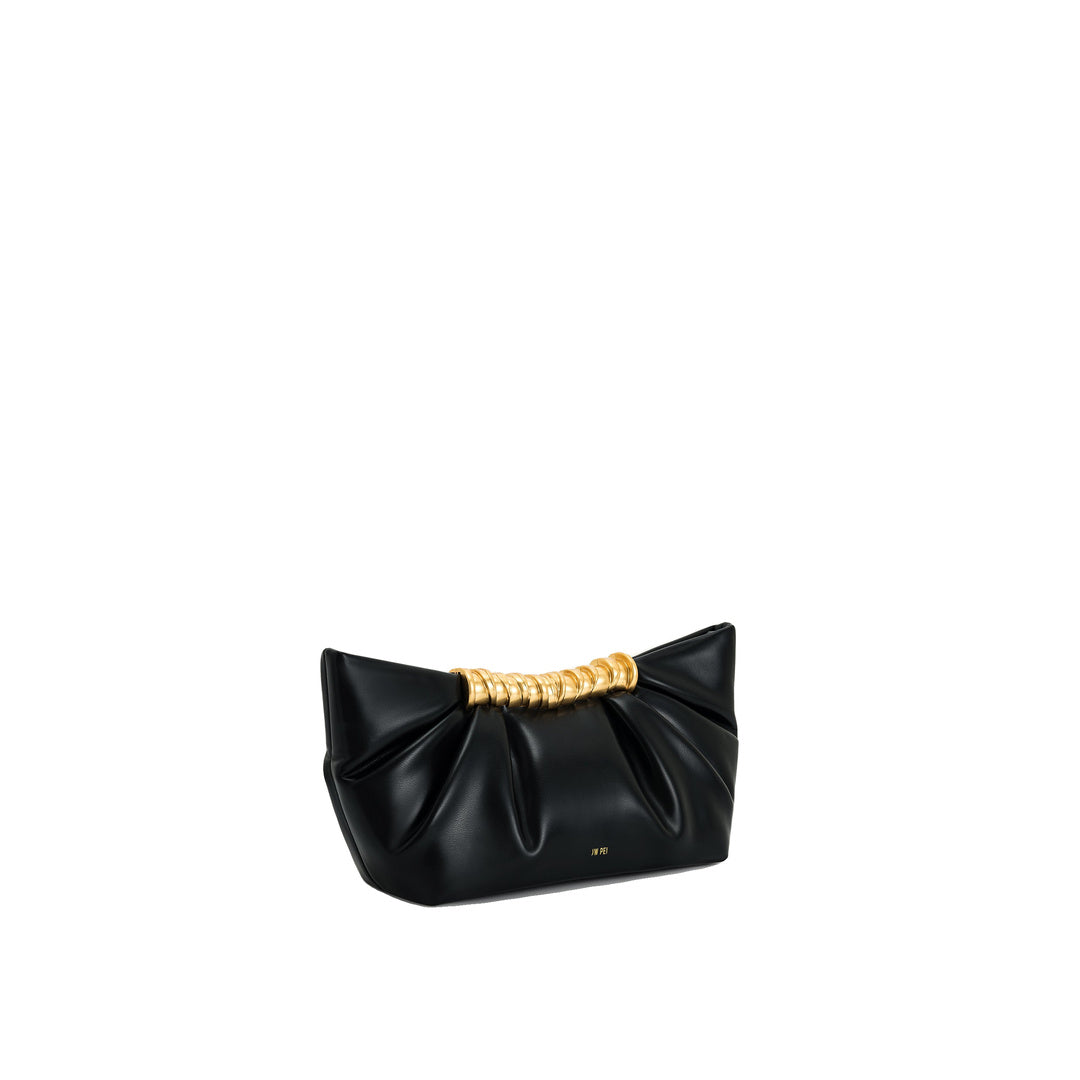 JW PEI Leia Pleated Clutch - Black by JW PEI
