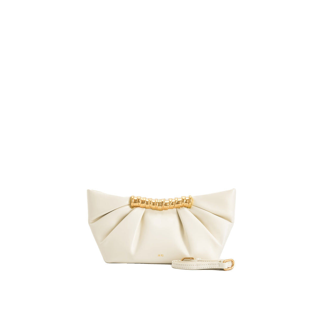 JW PEI Leia Pleated Clutch - White by JW PEI