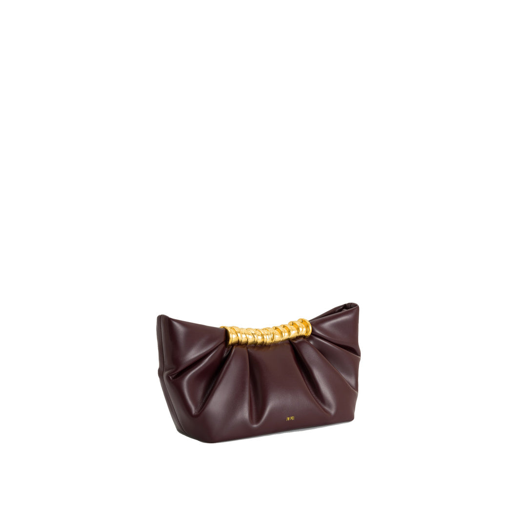 JW PEI Leia Pleated Clutch - Deep Burgundy by JW PEI