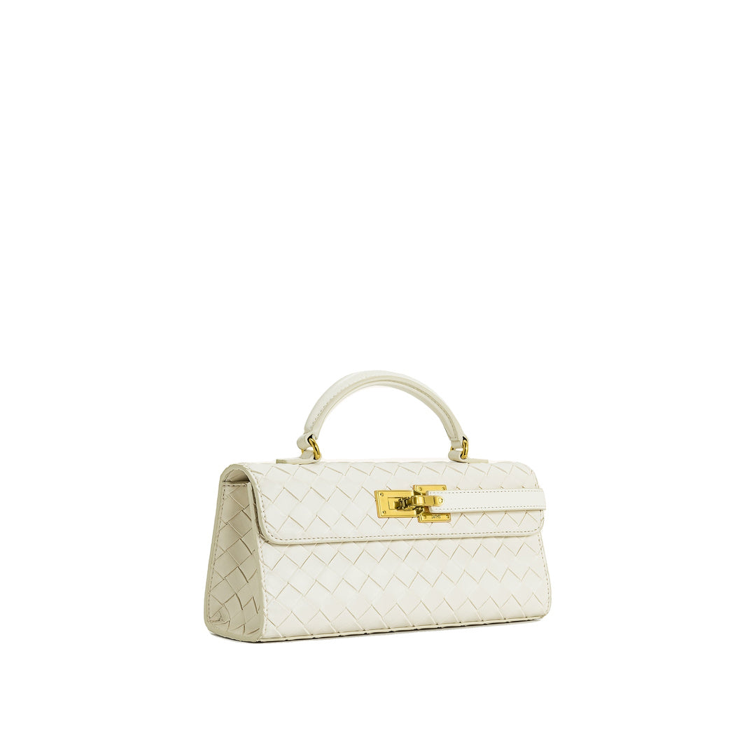 JW PEI Keyla Weave Texture Top Handle Bag - White by JW PEI