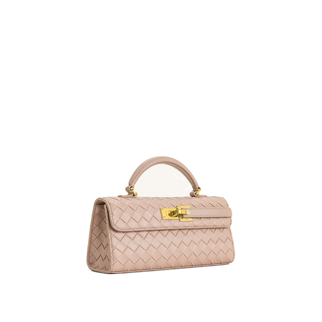 JW PEI Keyla Weave Texture Top Handle Bag - Pink by JW PEI