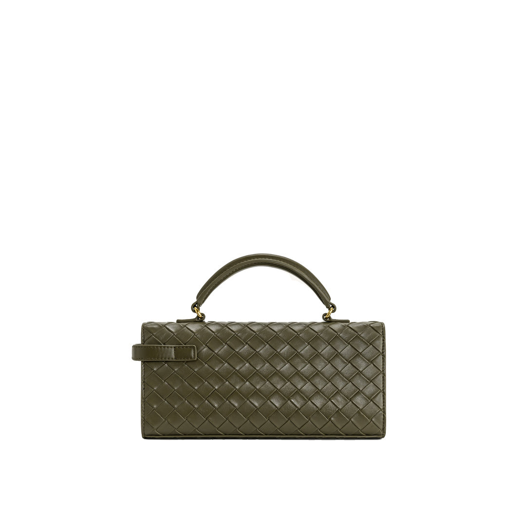 JW PEI Keyla Weave Texture Top Handle Bag - Olive Green by JW PEI