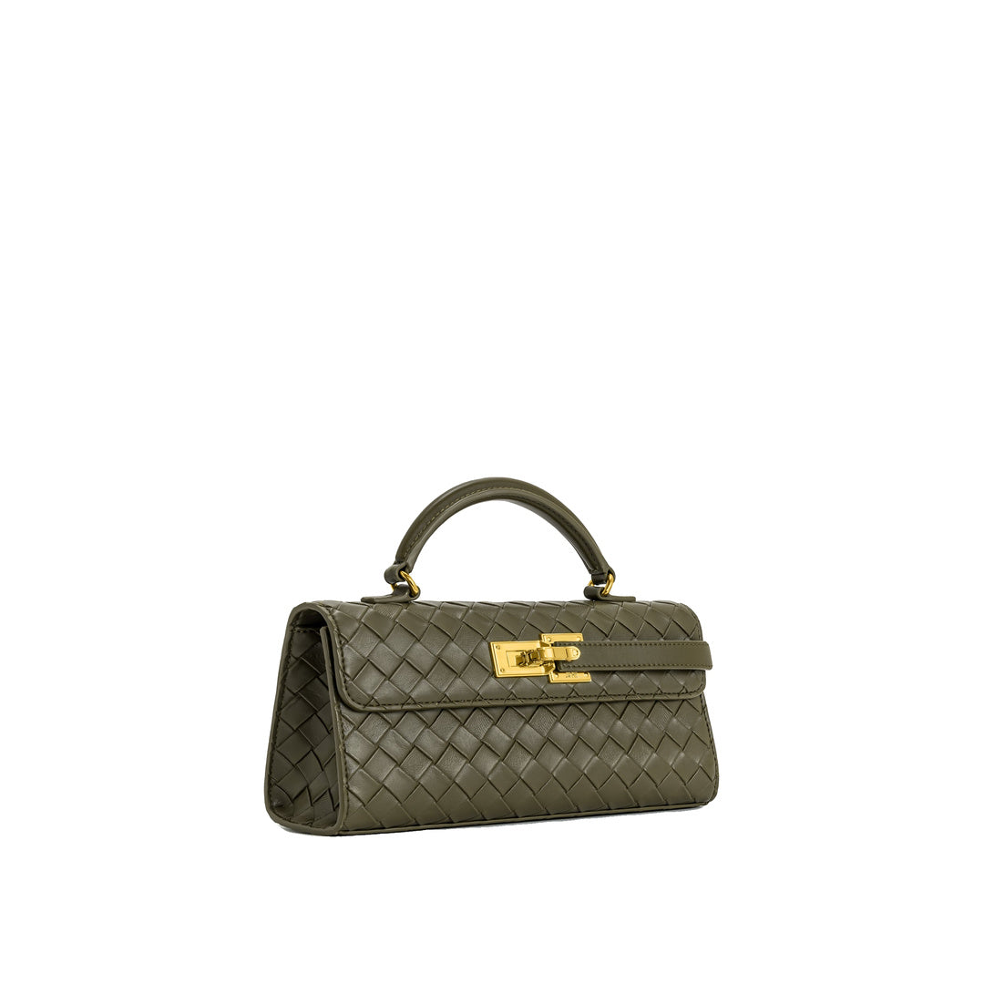 JW PEI Keyla Weave Texture Top Handle Bag - Olive Green by JW PEI