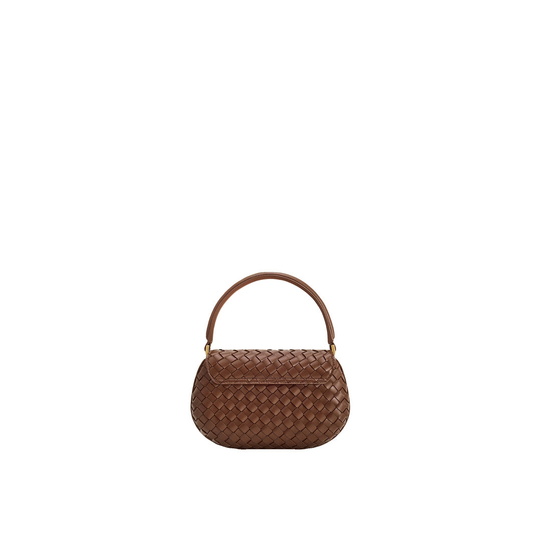 JW PEI Zuri Hand Woven Round Top Handle Bag - Brown by JW PEI