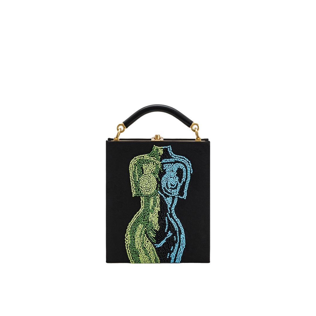JW PEI Elle Colorful Beaded Book Top Handle Bag - Black by JW PEI
