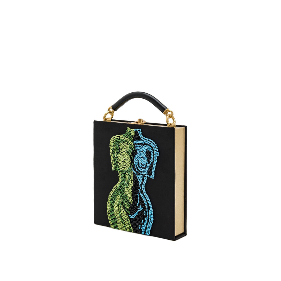 JW PEI Elle Colorful Beaded Book Top Handle Bag - Black by JW PEI
