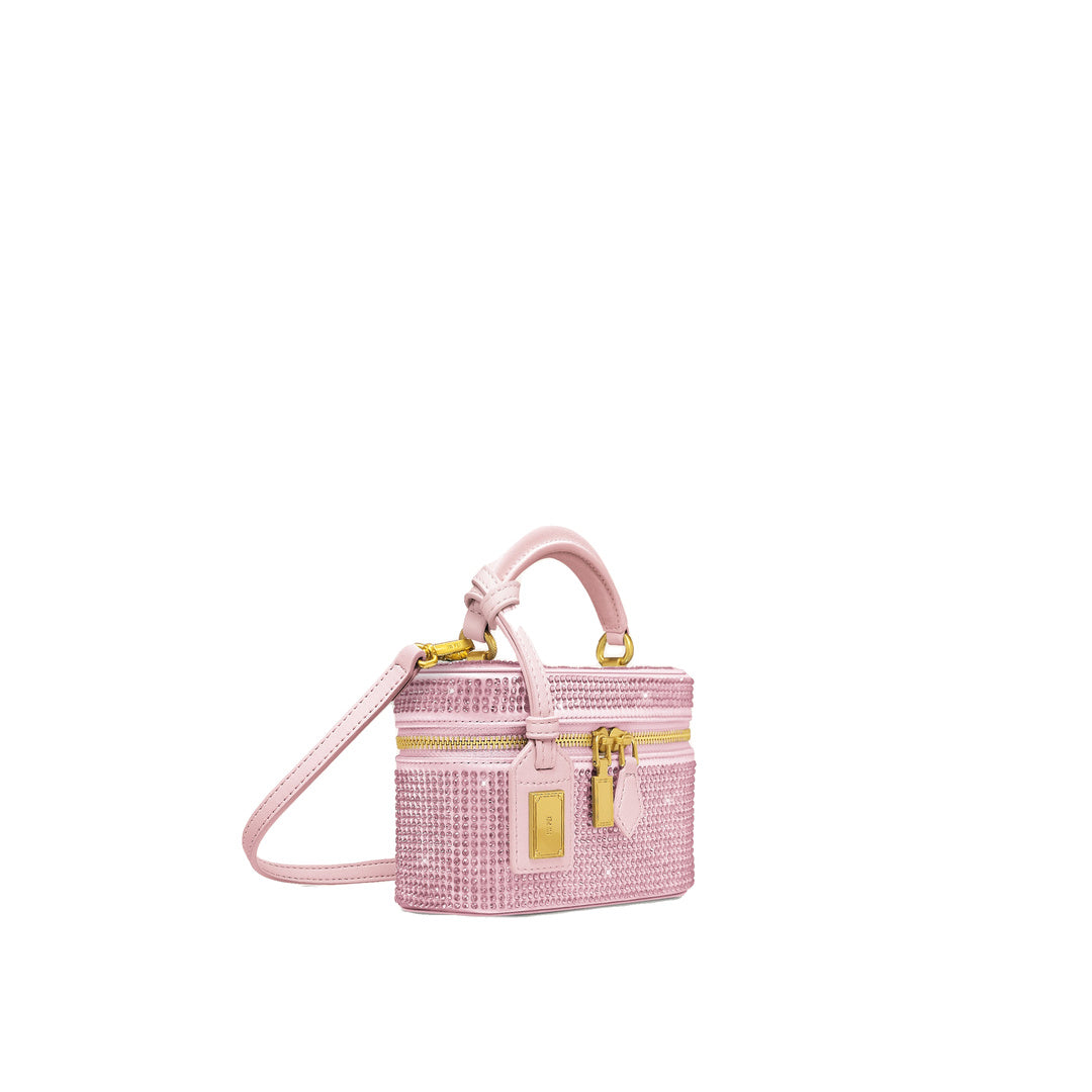 JW PEI Cleo Artificial Crystal Box Shape Top Handle Bag - Pink by JW PEI