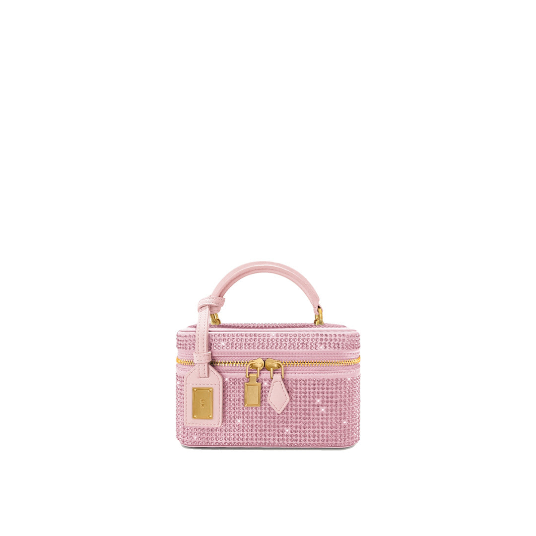 JW PEI Cleo Artificial Crystal Box Shape Top Handle Bag - Pink by JW PEI