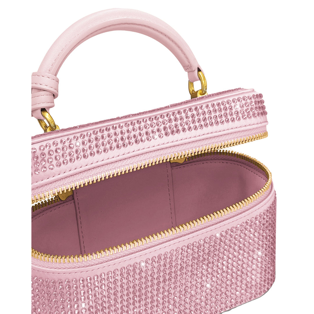 JW PEI Cleo Artificial Crystal Box Shape Top Handle Bag - Pink by JW PEI