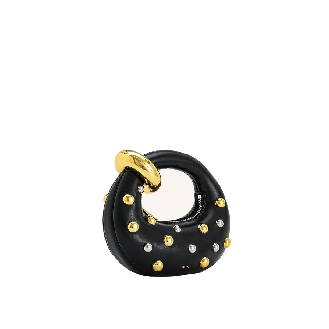 JW PEI Abacus Studded Mini Top Handle Bag - Black by JW PEI