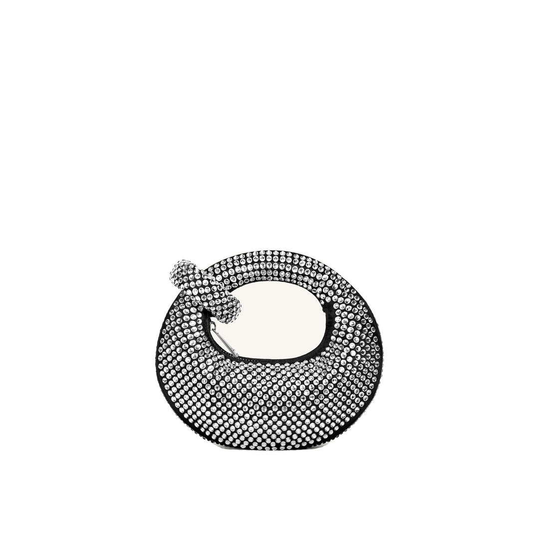 JW PEI Abacus Artificial Crystal Mini Top Handle Bag - Black by JW PEI