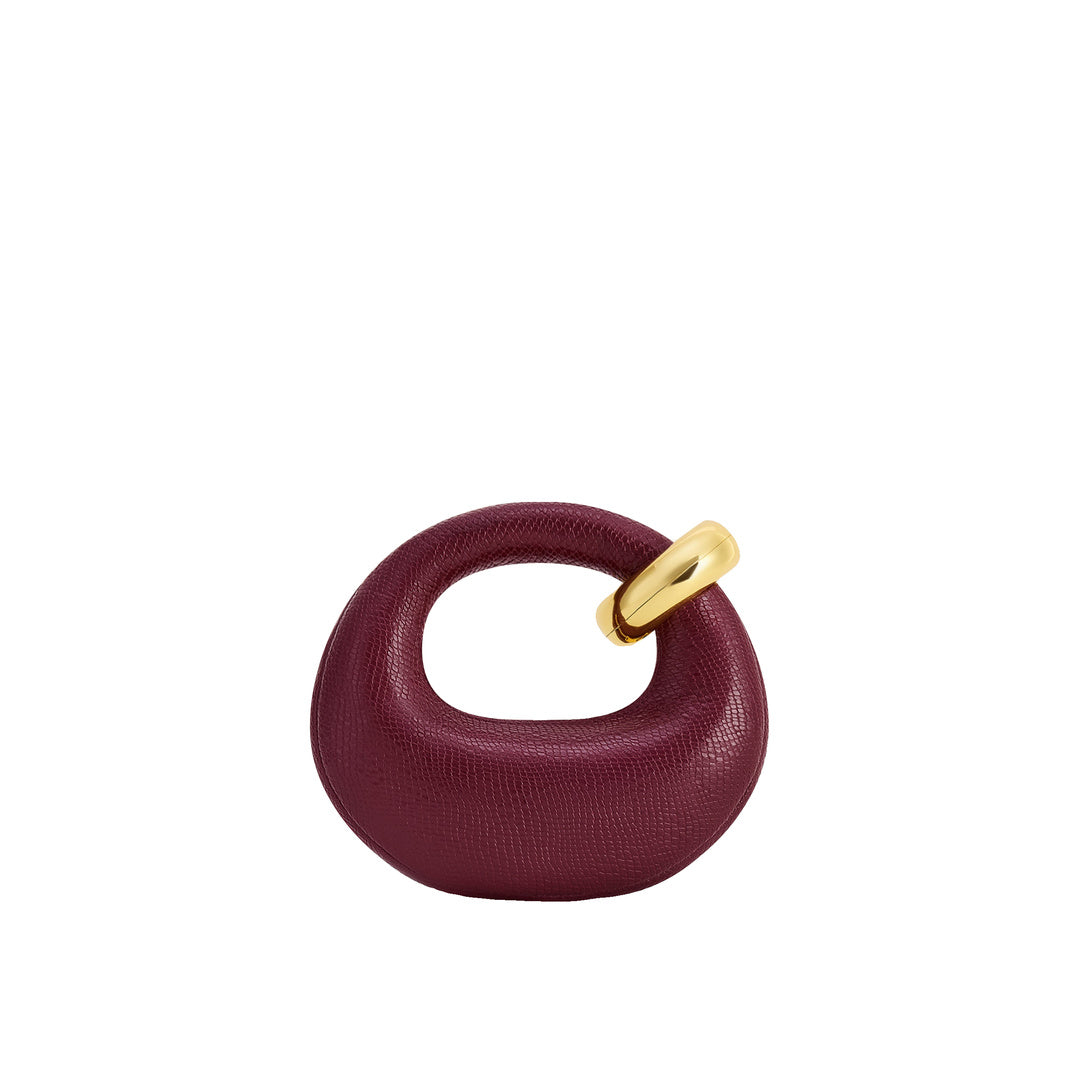 JW PEI Abacus Faux Snake-Effect Mini Top Handle Bag - Burgundy by JW PEI