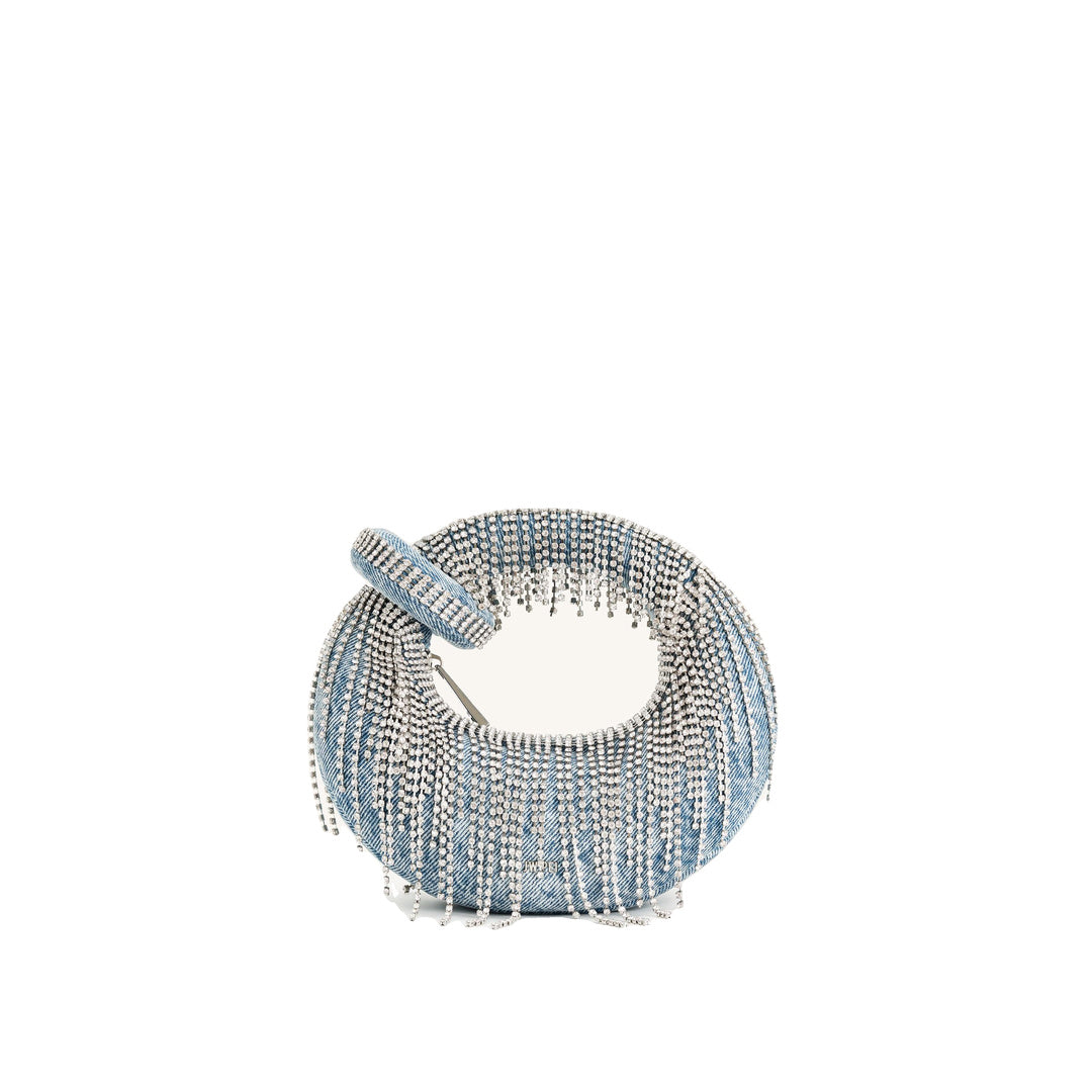 JW PEI Abacus Denim Artificial Crystal Mini Top Handle Bag - Blue by JW PEI