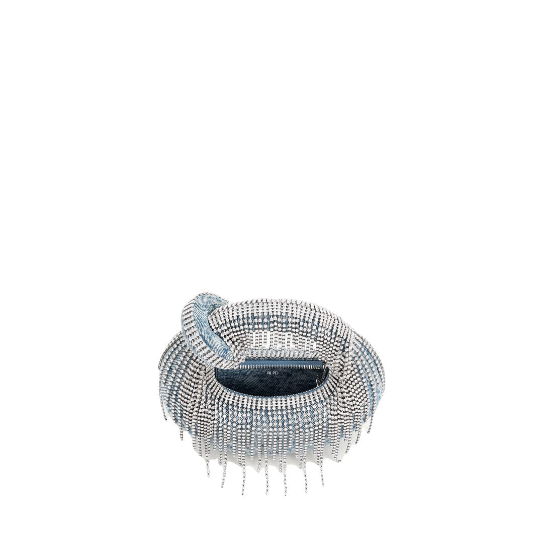 JW PEI Abacus Denim Artificial Crystal Mini Top Handle Bag - Blue by JW PEI