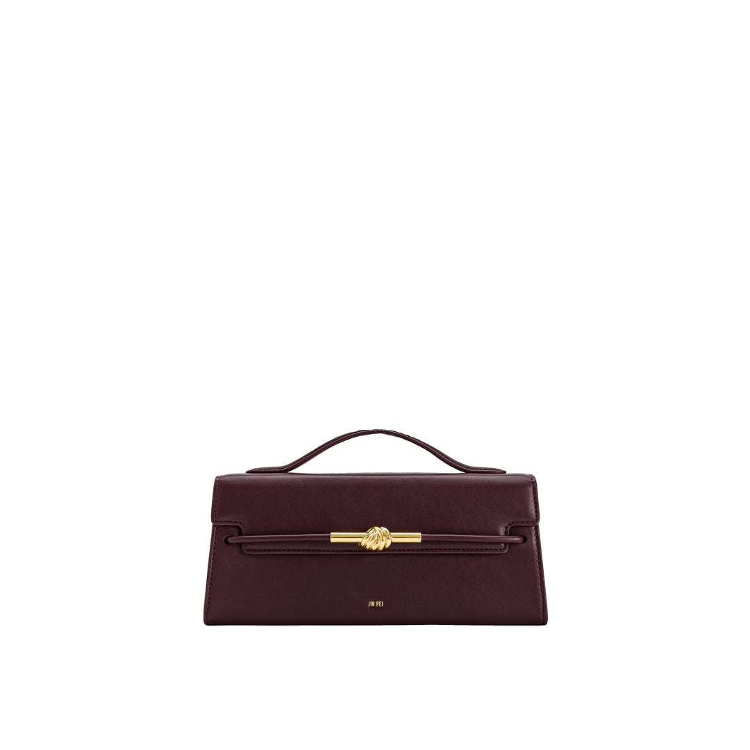 JW PEI Lena Metal Rope Knot Top Handle Bag - Deep Claret by JW PEI
