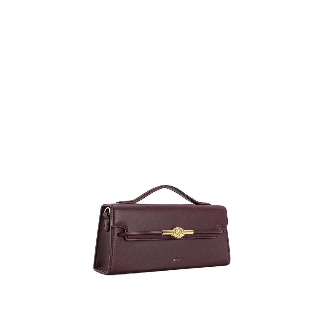 JW PEI Lena Metal Rope Knot Top Handle Bag - Deep Claret by JW PEI