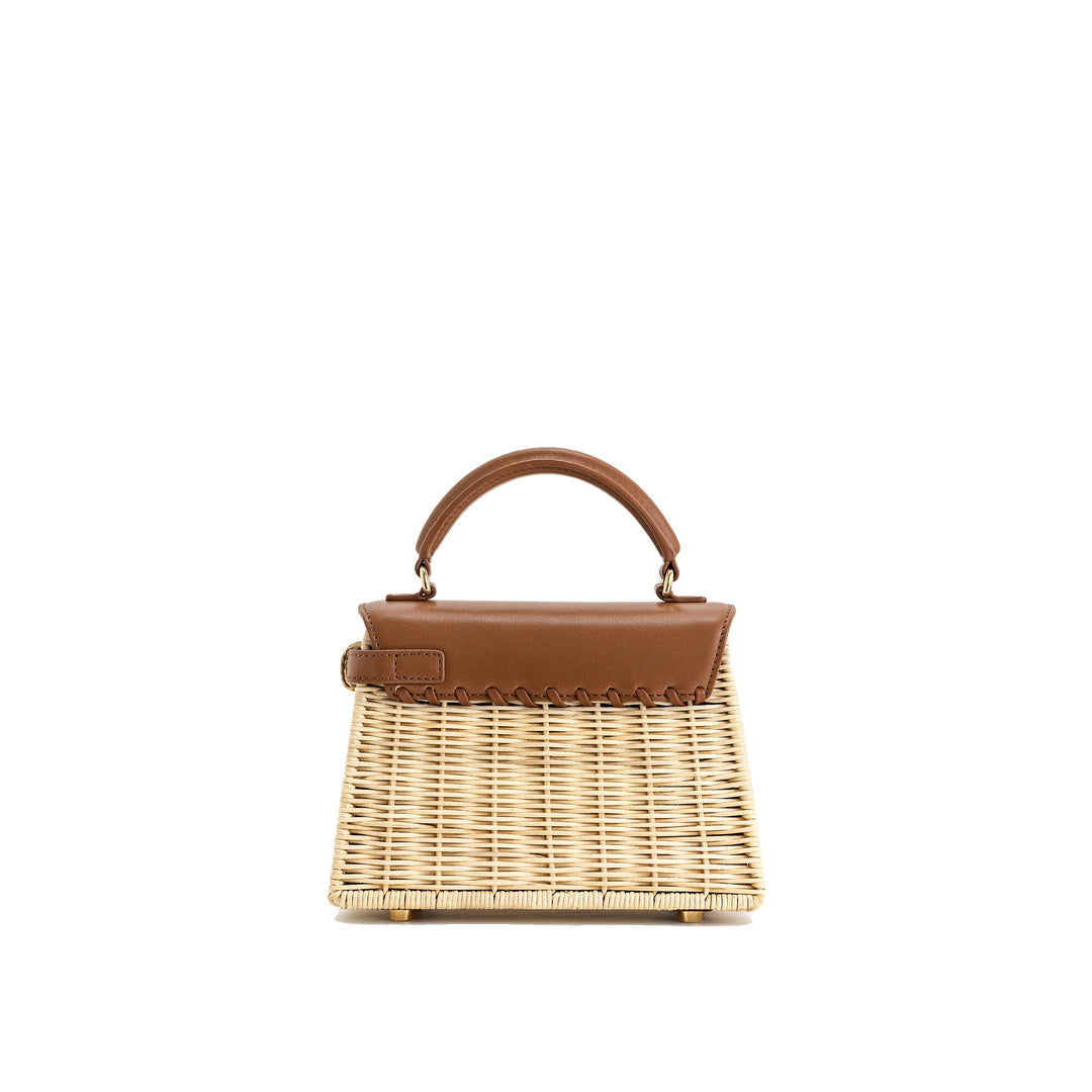 JW PEI Elise Natural Rattan Weaving  Handbag - Brown Rattan by JW PEI