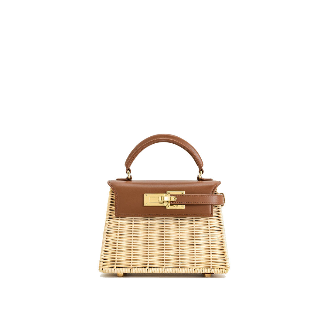 JW PEI Elise Natural Rattan Weaving  Handbag - Brown Rattan by JW PEI