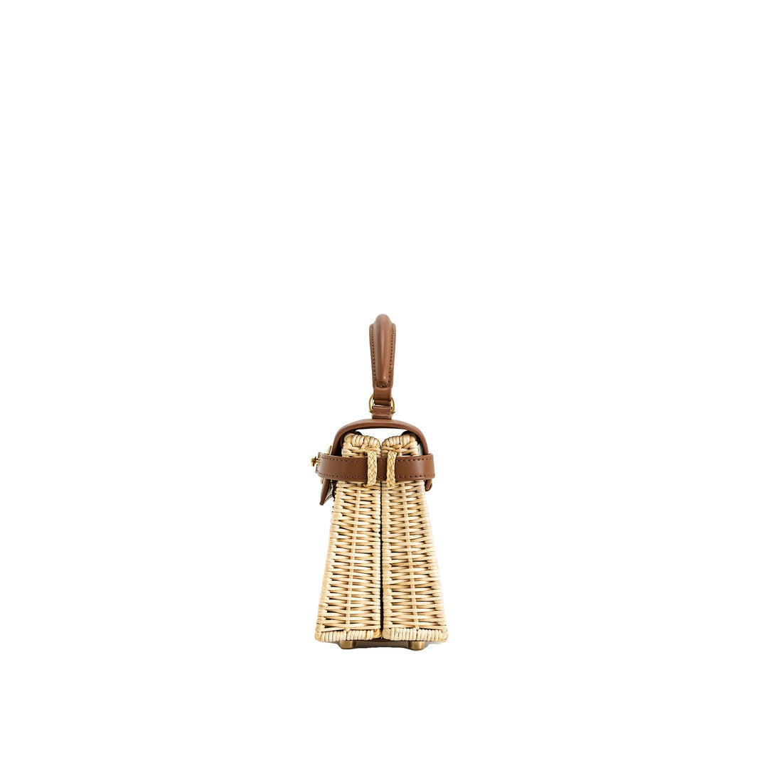 JW PEI Elise Natural Rattan Weaving  Handbag - Brown Rattan by JW PEI