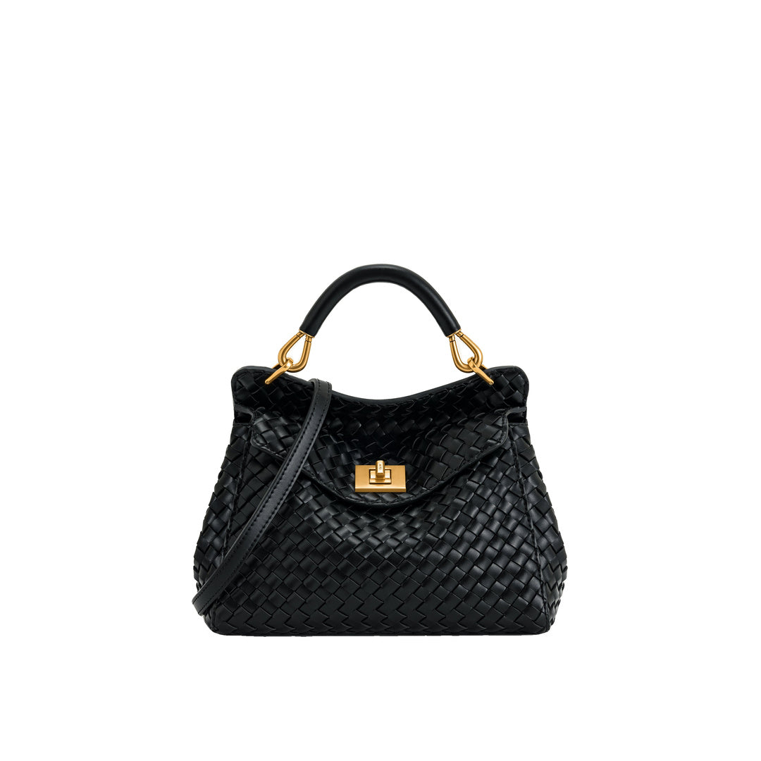 JW PEI Lucia Classic Top Handle Woven Bag - Black by JW PEI