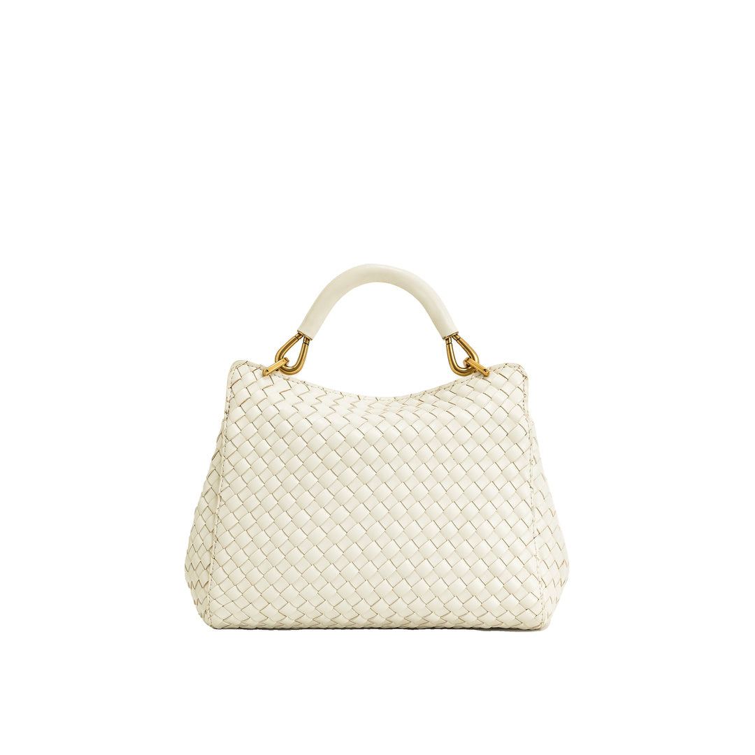 JW PEI Lucia Classic Top Handle Woven Bag - White by JW PEI