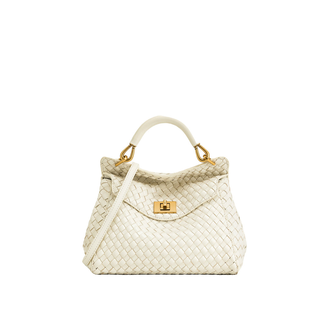 JW PEI Lucia Classic Top Handle Woven Bag - White by JW PEI