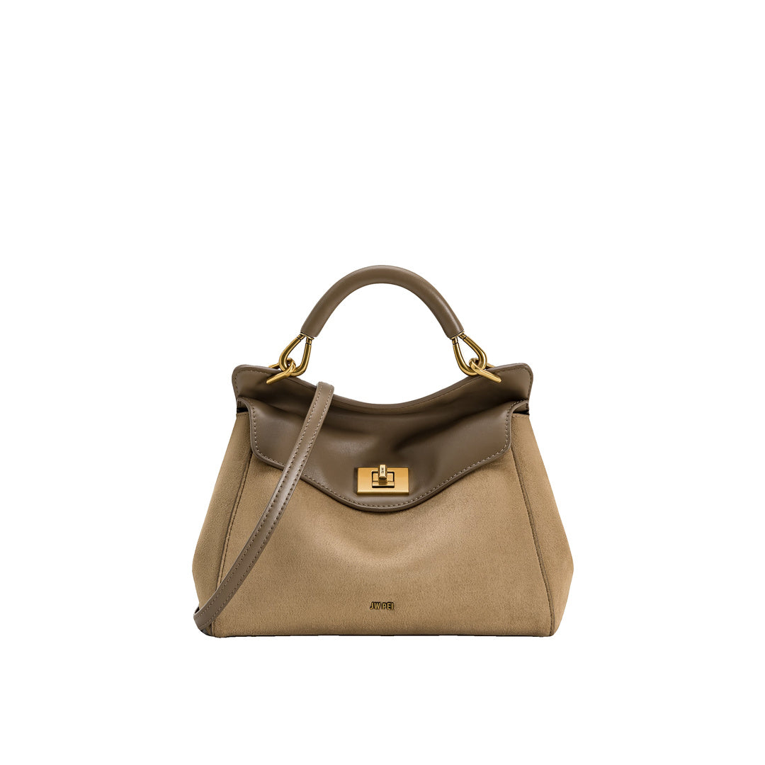 JW PEI Lucia Classic Faux Suede Top Handle Bag - Taupe by JW PEI