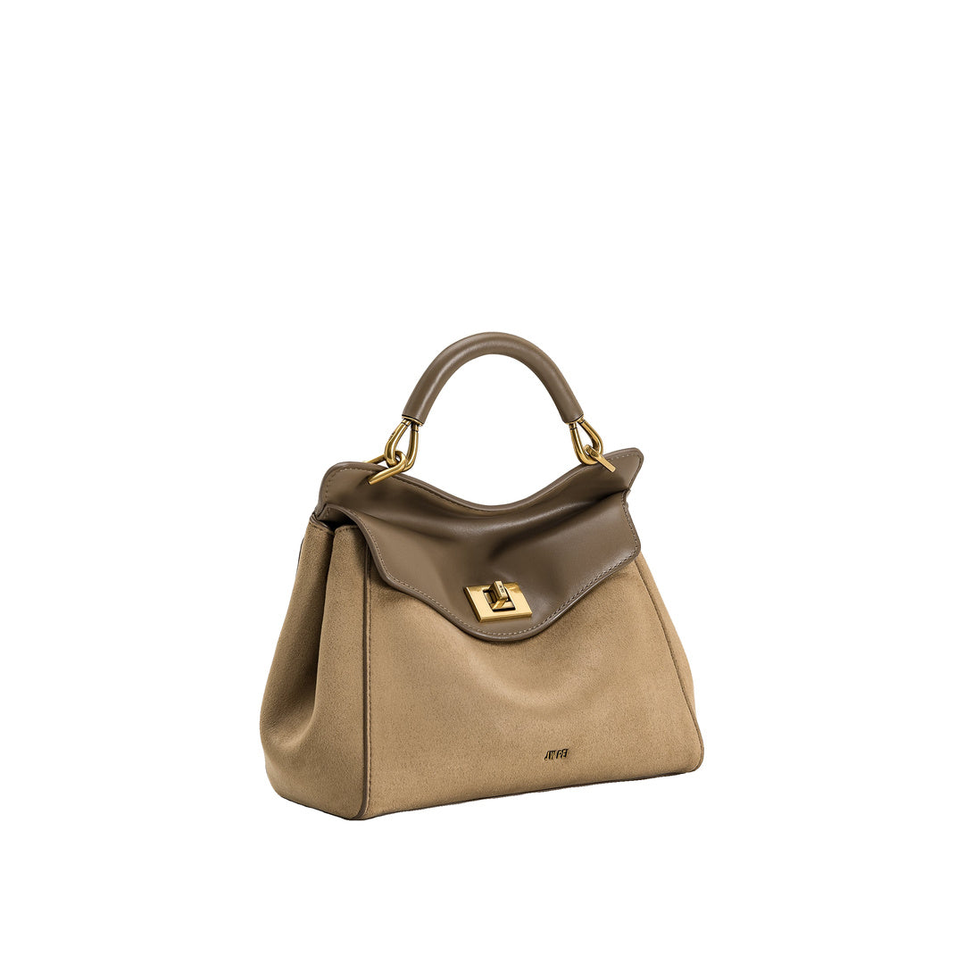 JW PEI Lucia Classic Faux Suede Top Handle Bag - Taupe by JW PEI