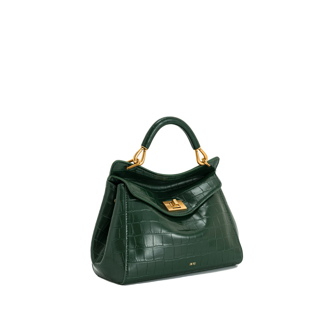 JW PEI Lucia Classic Top Handbag - Green Croc by JW PEI