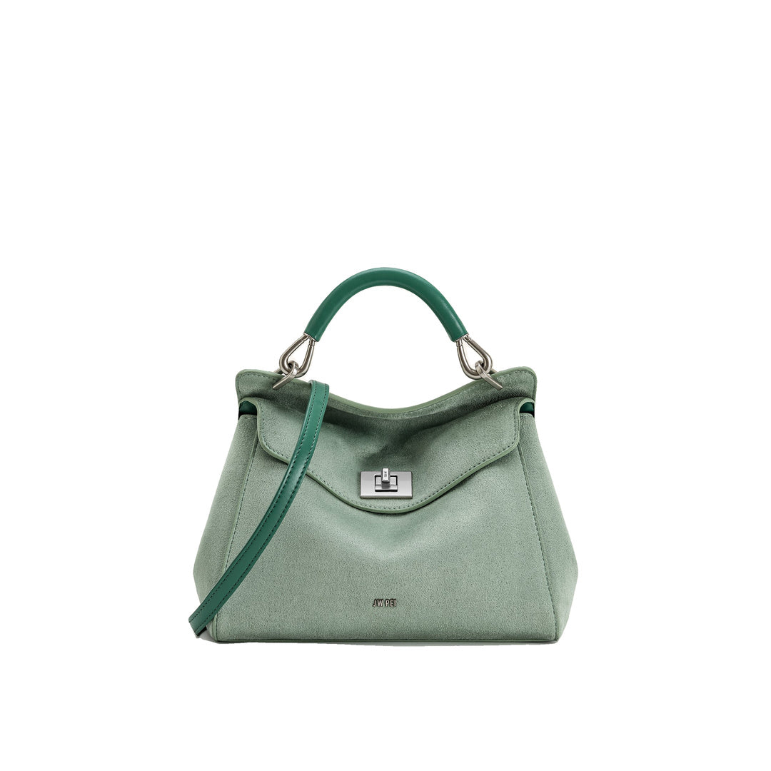 JW PEI Lucia Classic Faux Suede Top Handle Bag - Matcha Green by JW PEI