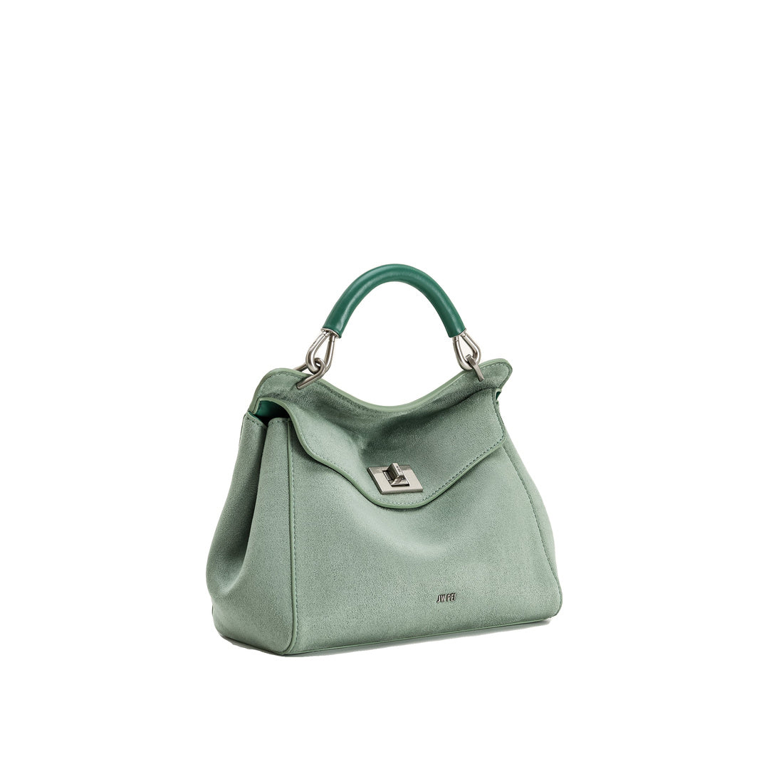 JW PEI Lucia Classic Faux Suede Top Handle Bag - Matcha Green by JW PEI