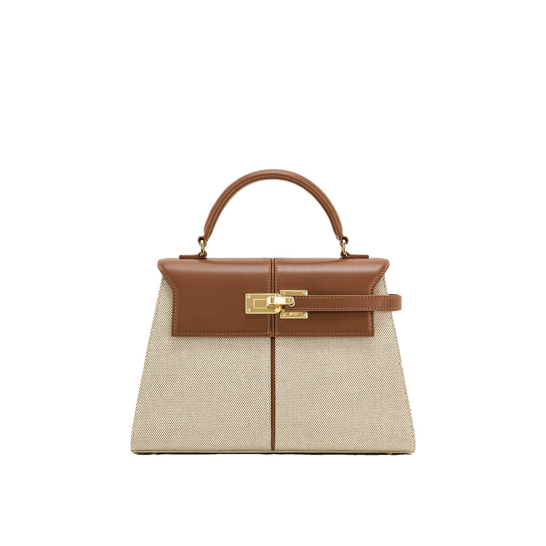JW PEI Elise Large Top Handle Bag - Brown Canvas by JW PEI