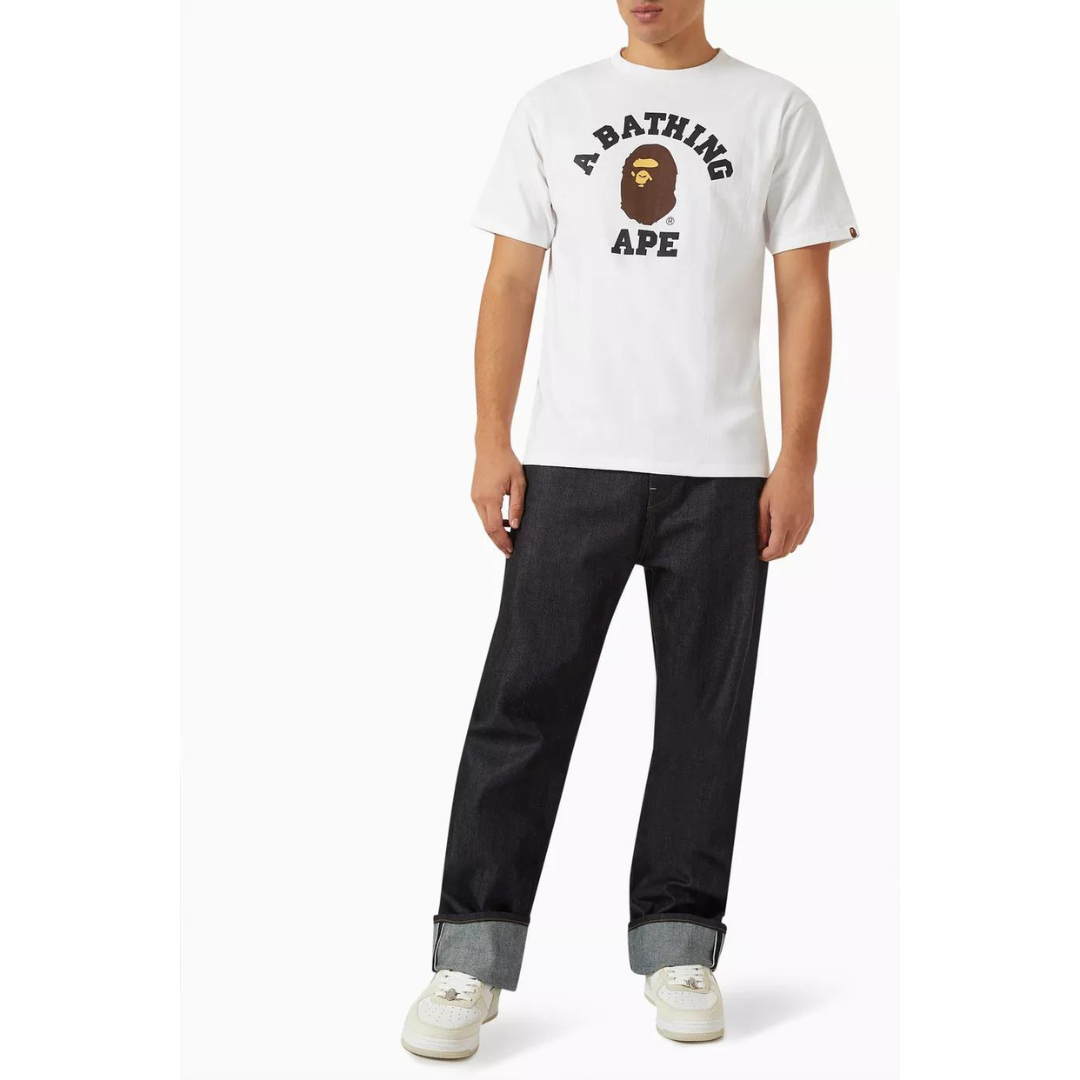 BATHING APE Logo College T-shirt White by BAPE