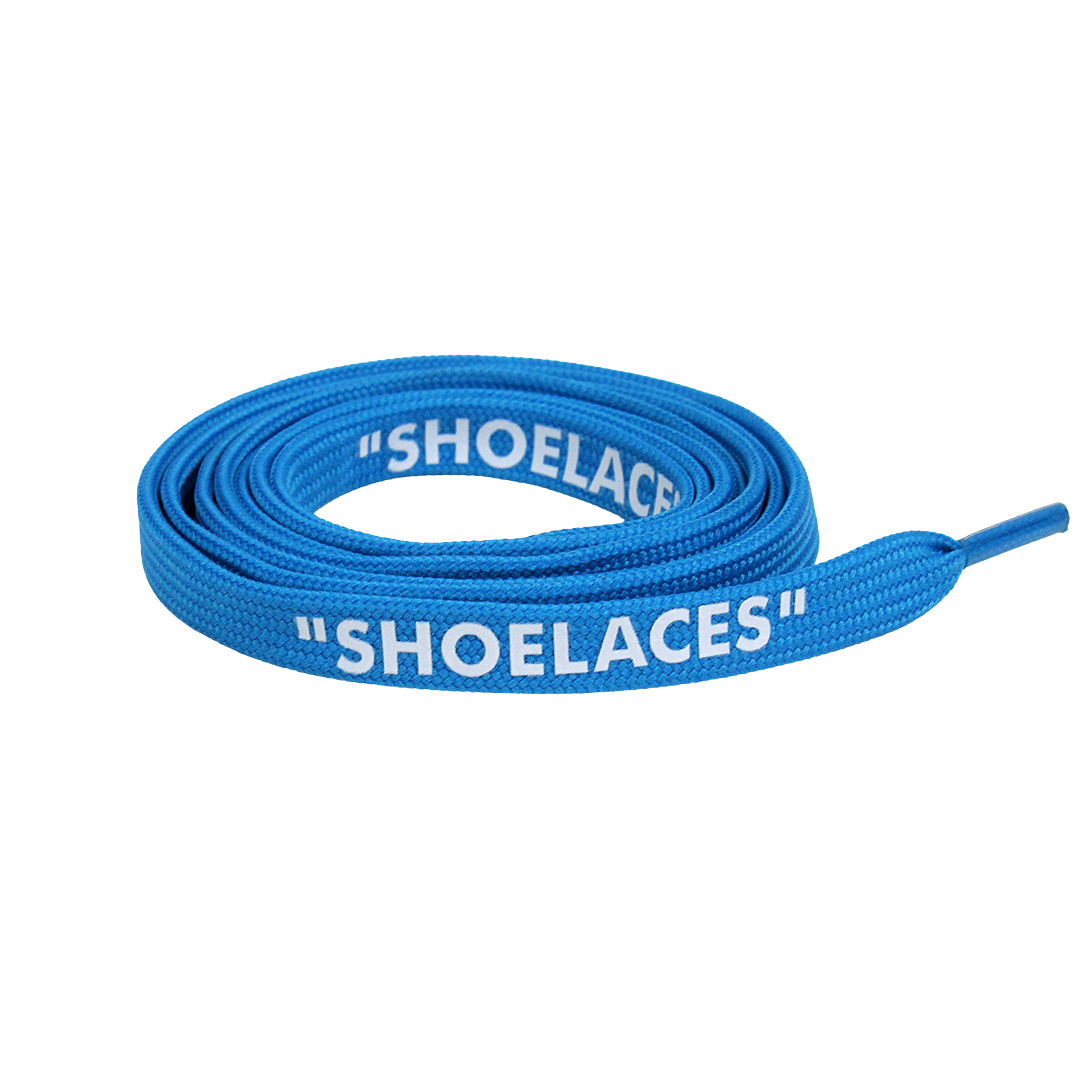Electric Blue Off-White Style “SHOELACES” for Sneakers – Premium Flat Laces by KNOTTY by KNOTTY