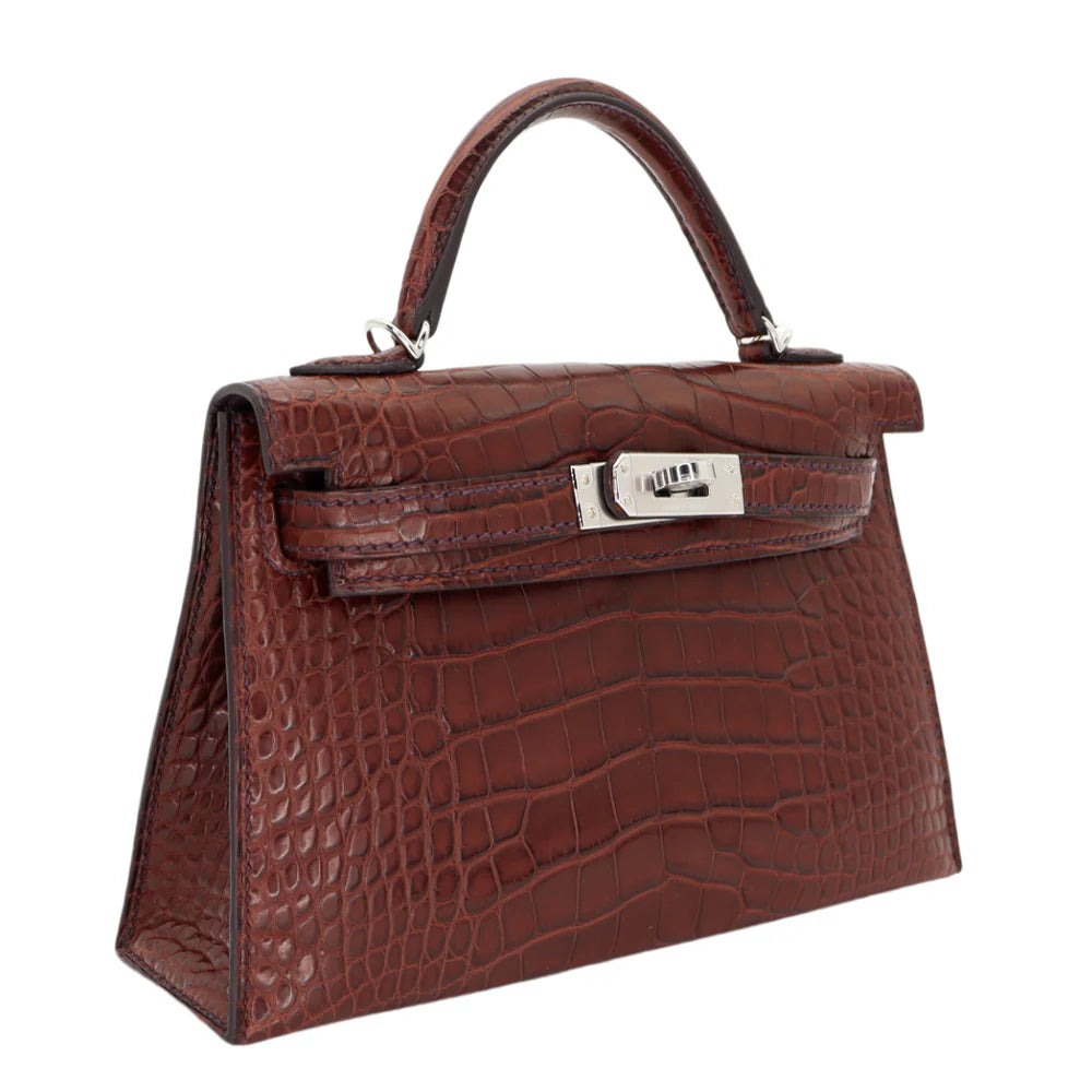 Hermès Mini Kelly II – Havane Matte Alligator with Palladium Hardware - Zeuskicks