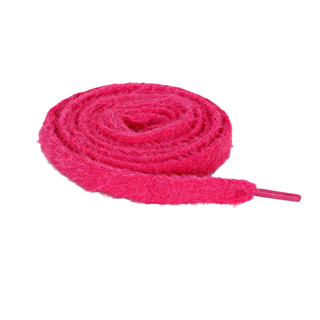 COZY FUZZY HOT PINK FAT LACES BY KNOTTY by KNOTTY