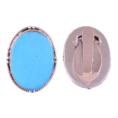 925 Sterling Silver Turquoise Mens Earrings - R7300000-6