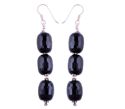925 Sterling Silver Black Onyx Earrings - R3500112-40
