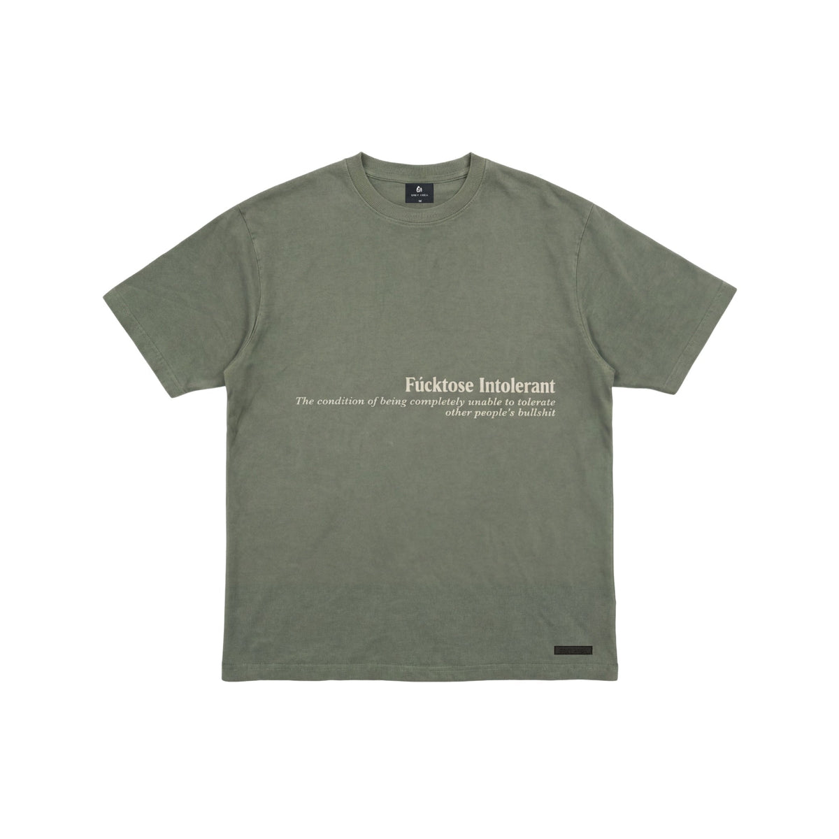 FUCKTOSE INTOLERANT T-SHIRT - SAGE by GREY AREA