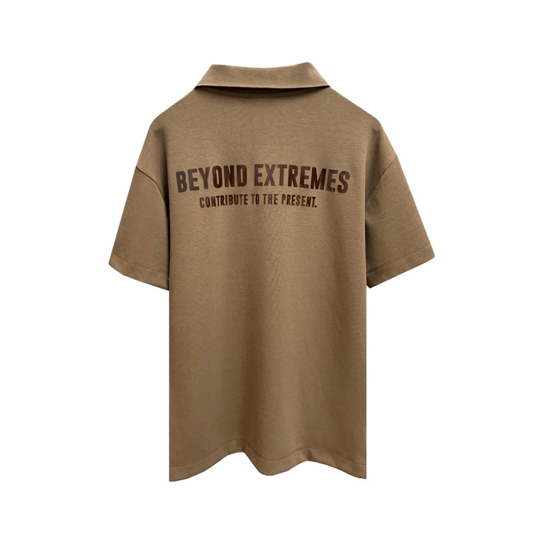 Kantha Polo T-shirt in Teak [Unisex] by Beyond Extremes