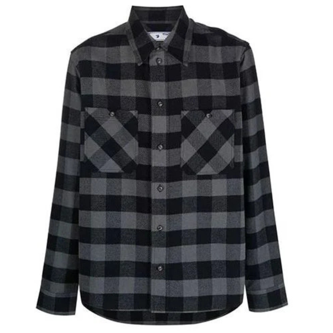 OFF WHITE CHECKED FLANNEL SHIRT black grey by Off White