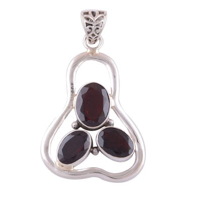 Garnet 925 Sterling Silver Pendant - R300368-19