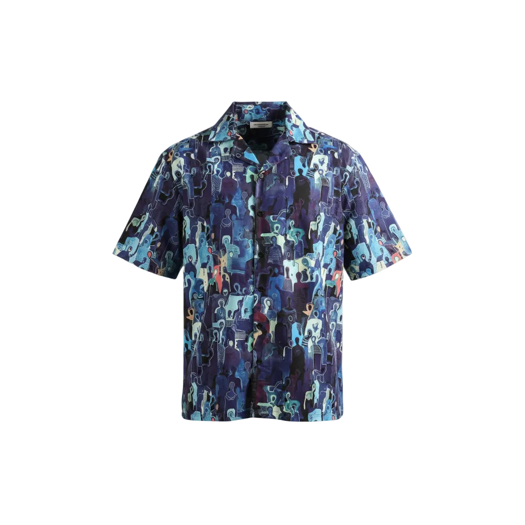 BLUE SPECTRUM CUBAN COLLAR SHIRT by GREY AREA