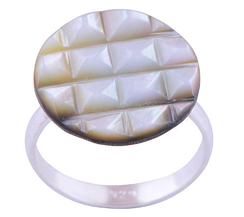 Shell 925 Sterling Silver Ring - R3400510-26