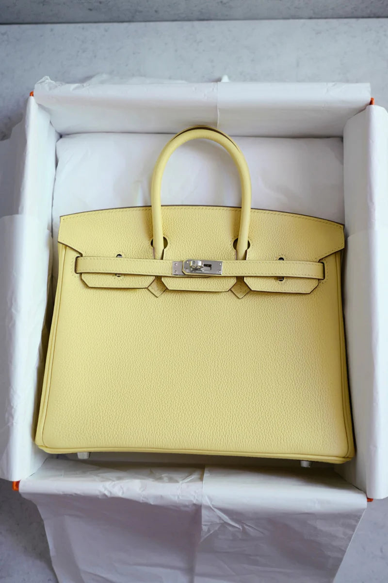 Hermès Birkin 25 – Jaune Poussin Togo Leather with Palladium Hardware