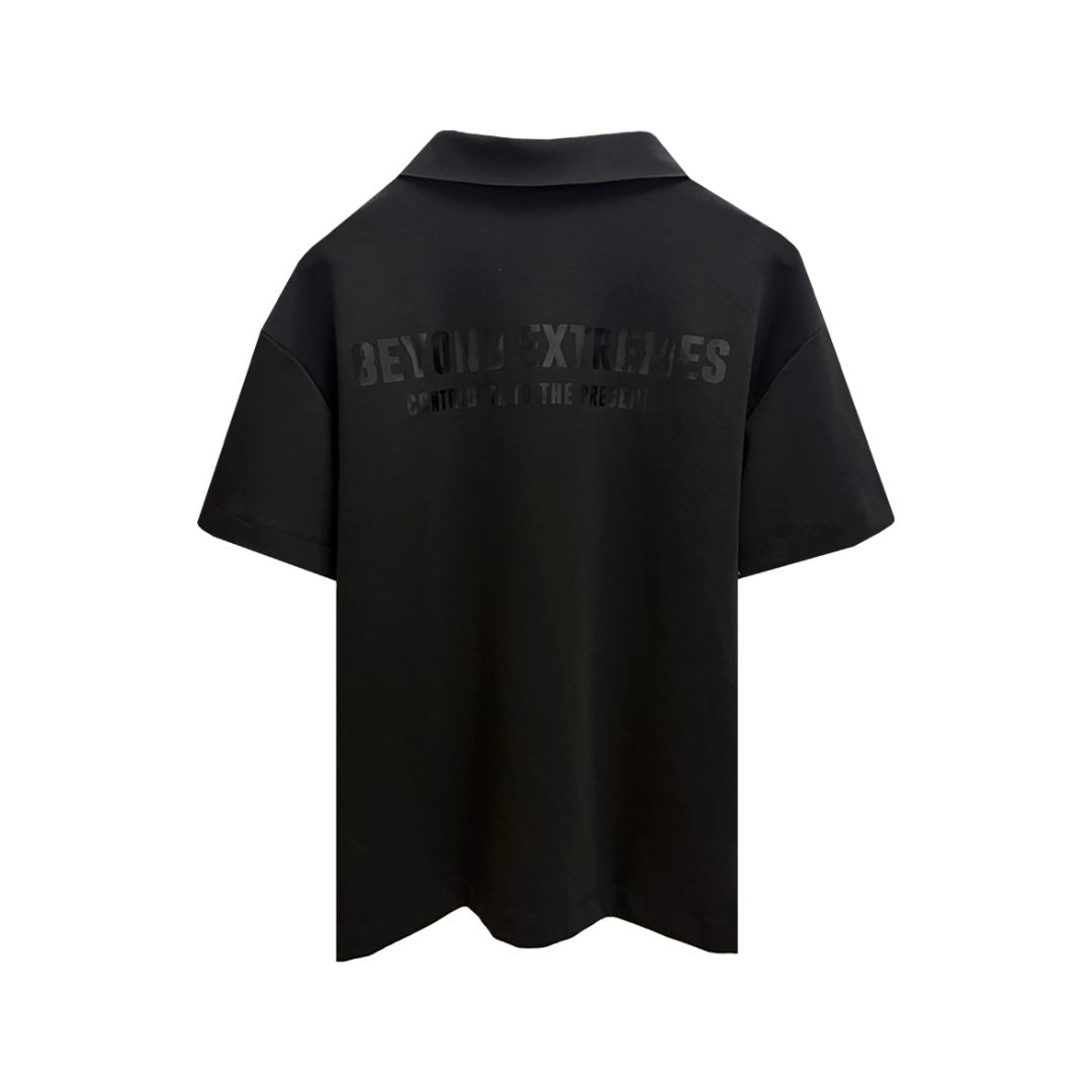 Kantha Polo T-shirt in Black [Unisex] by Beyond Extremes