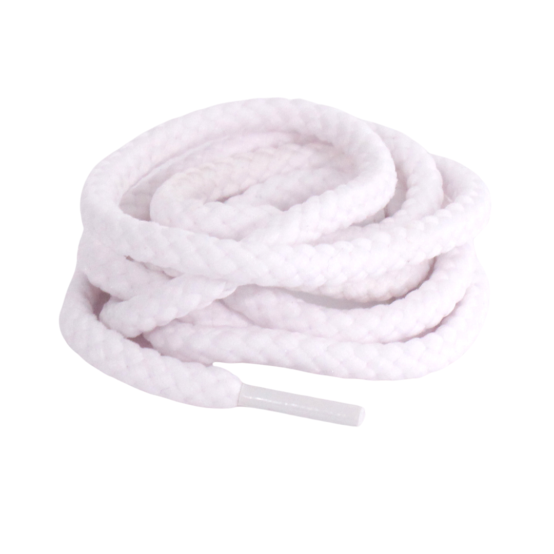 White Braided Rope Slim Sneaker Laces | Premium Slimcord Shoelaces by KNOTTY by KNOTTY