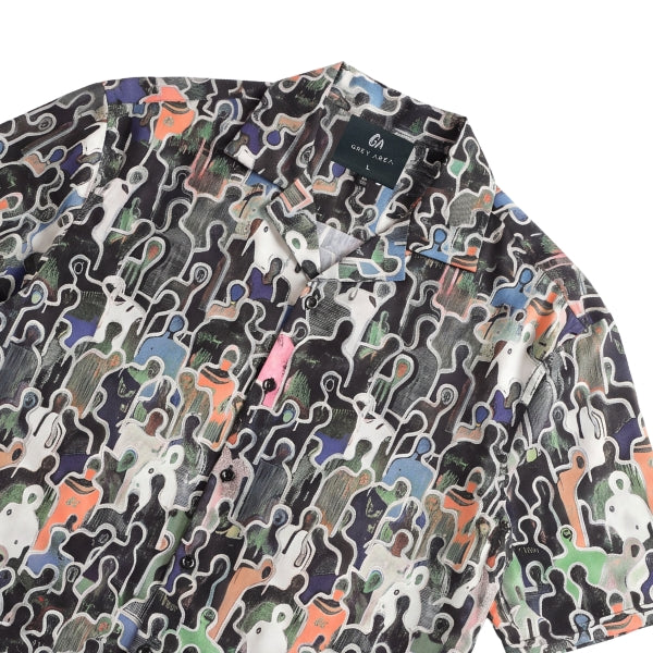 CHARCOAL SILHOUETTES CUBAN COLLAR SHIRT by GREY AREA
