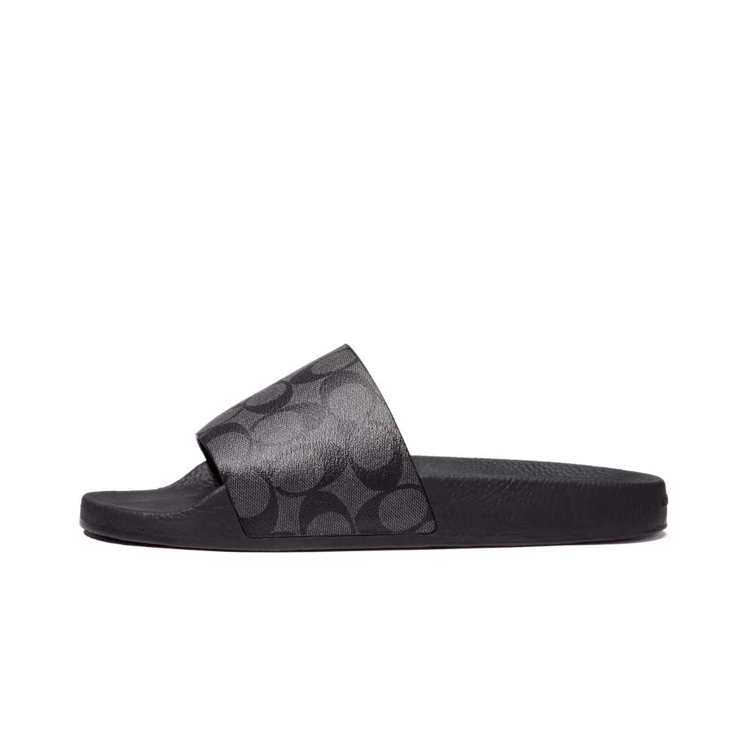 COACH Slide In Signature Canvas Charcoal Black by COACH SNEAKER
